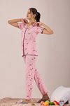 Sweet Moon Knit Cotton Pyjama Set - Pastel Pink  — thumbnail 3
